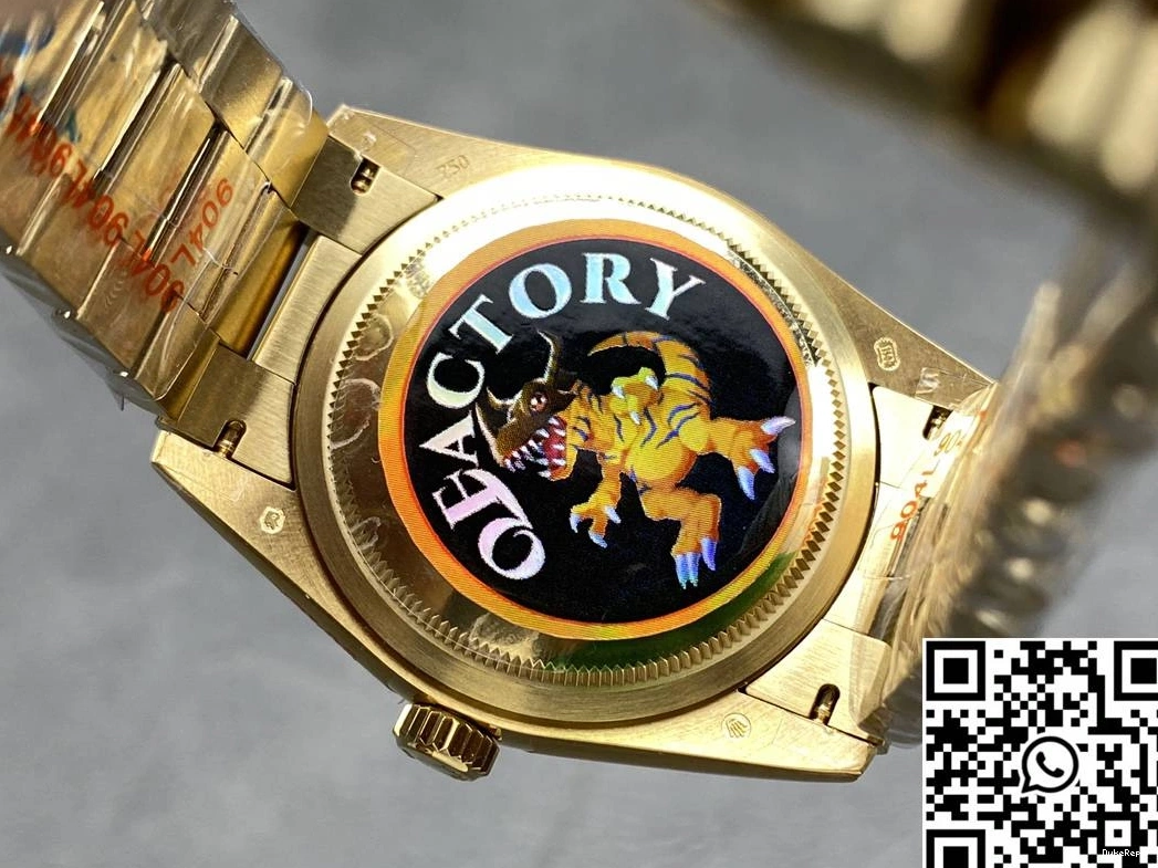 Day Steel 36mm QF Dial Tungsten Yellow v5 Gold Rolex Factory Date White M128238-0113 0130